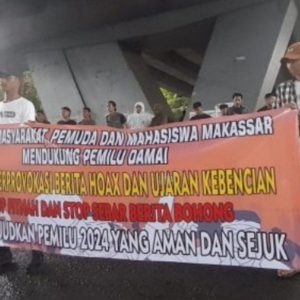 Ratusan Massa Aliansi AMPM Aksi Di Fly Over, Dukung Pemilu Damai 2024