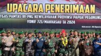 Plt Kasatpol PP Makassar Hadiri Upacara Penerimaan Satgas Pamtas RI-PNG Kewilayahan Papua